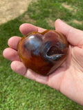 Carnelian X Black Agate Heart
