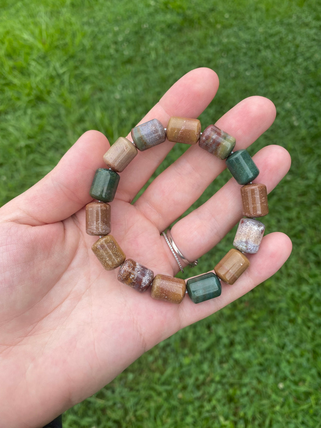 Ocean Jasper Barrel Bracelet