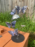 Blue Flower Agate Butterfly Sphere Stand