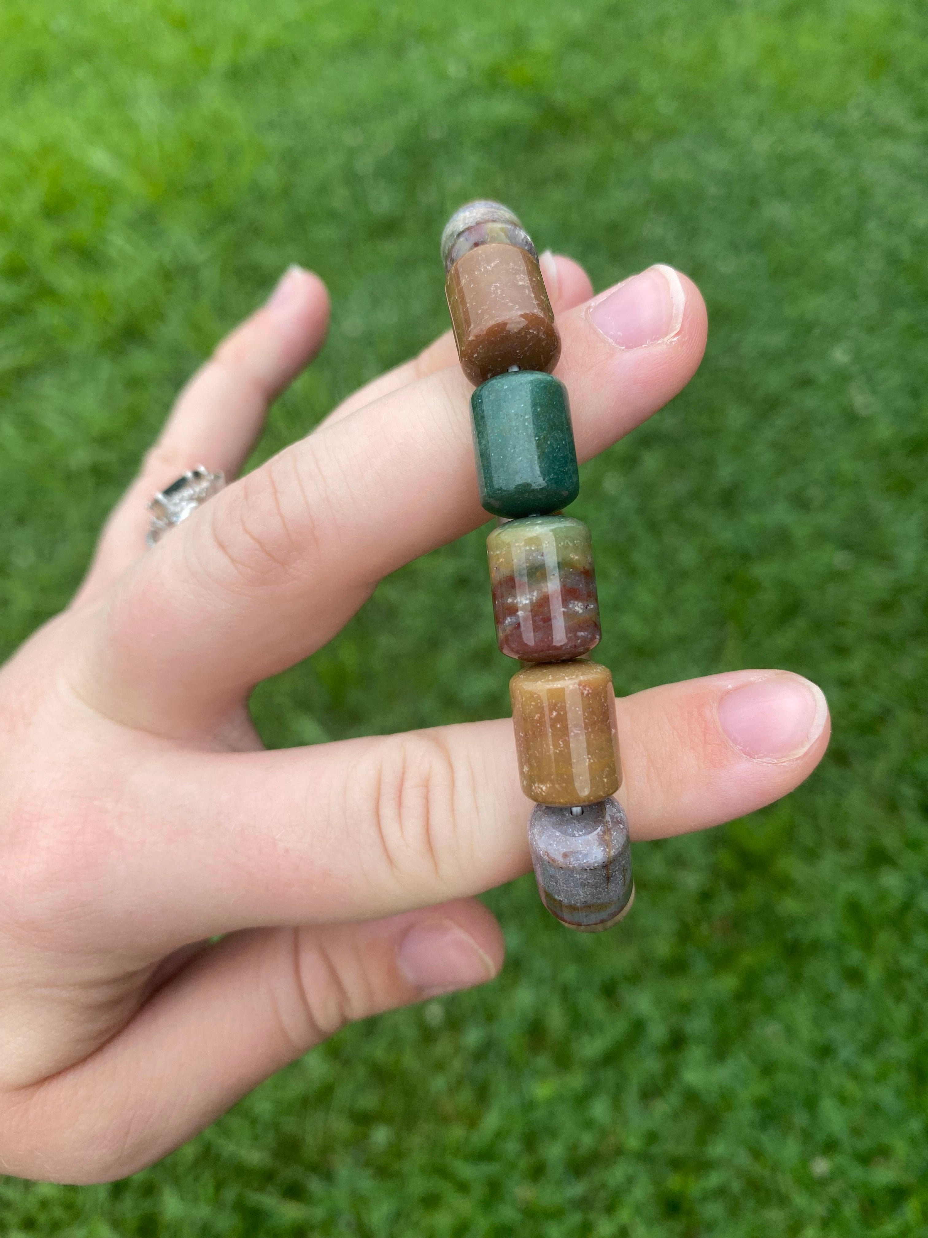 Ocean Jasper Barrel Bracelet