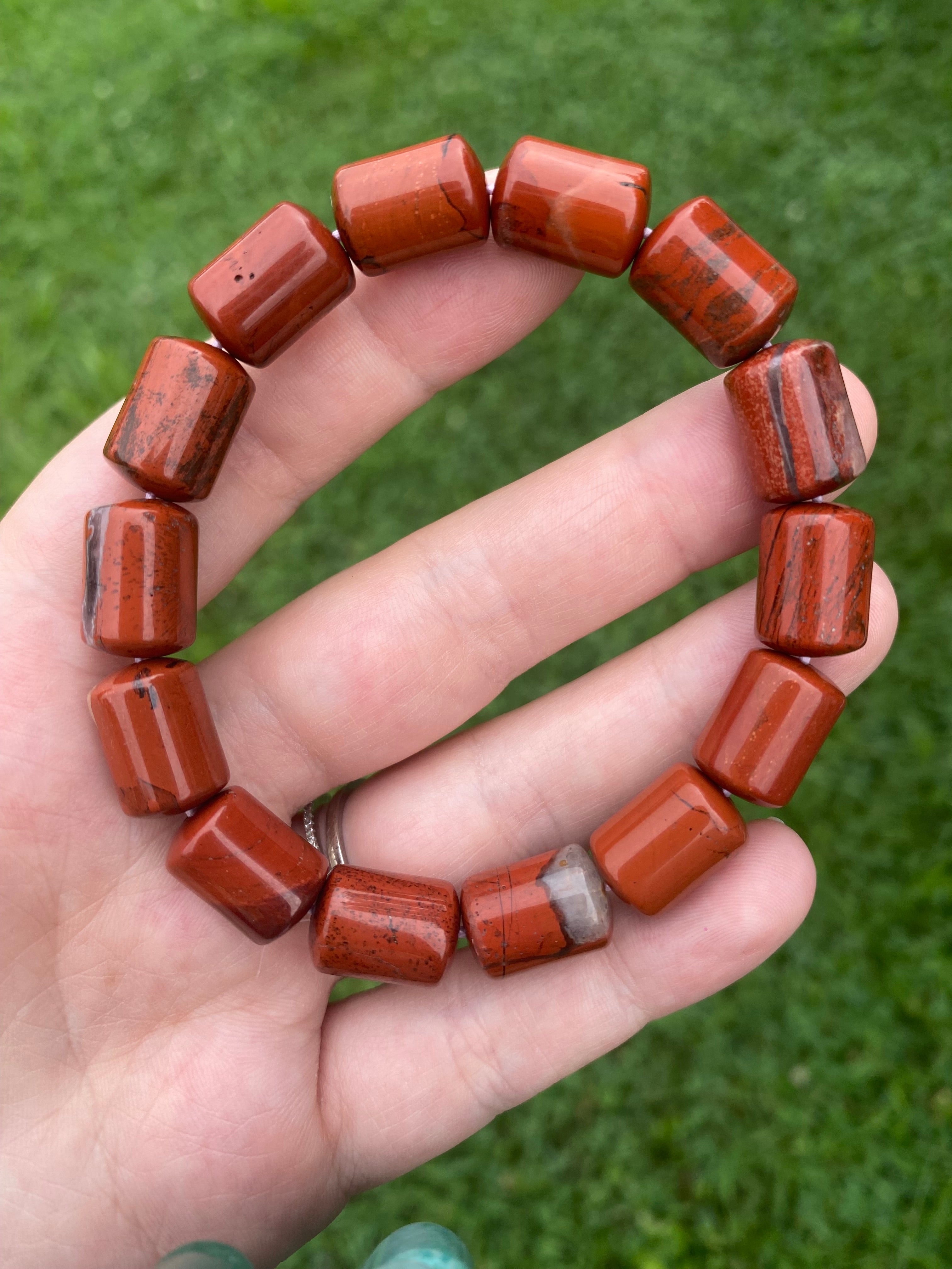Red Jasper Barrel Bracelet