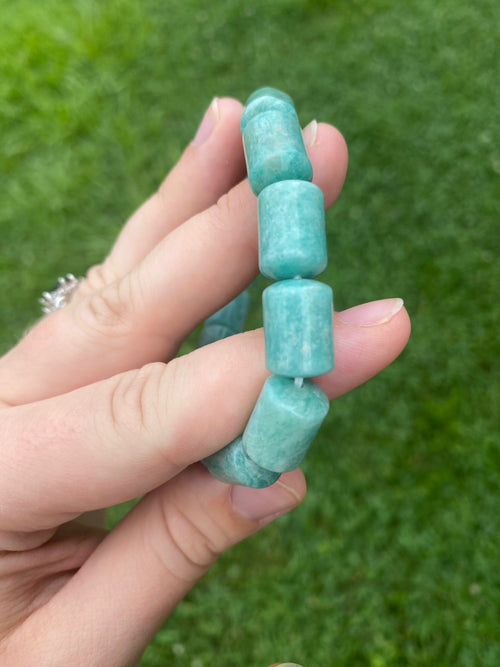 Amazonite Barrel Bracelet