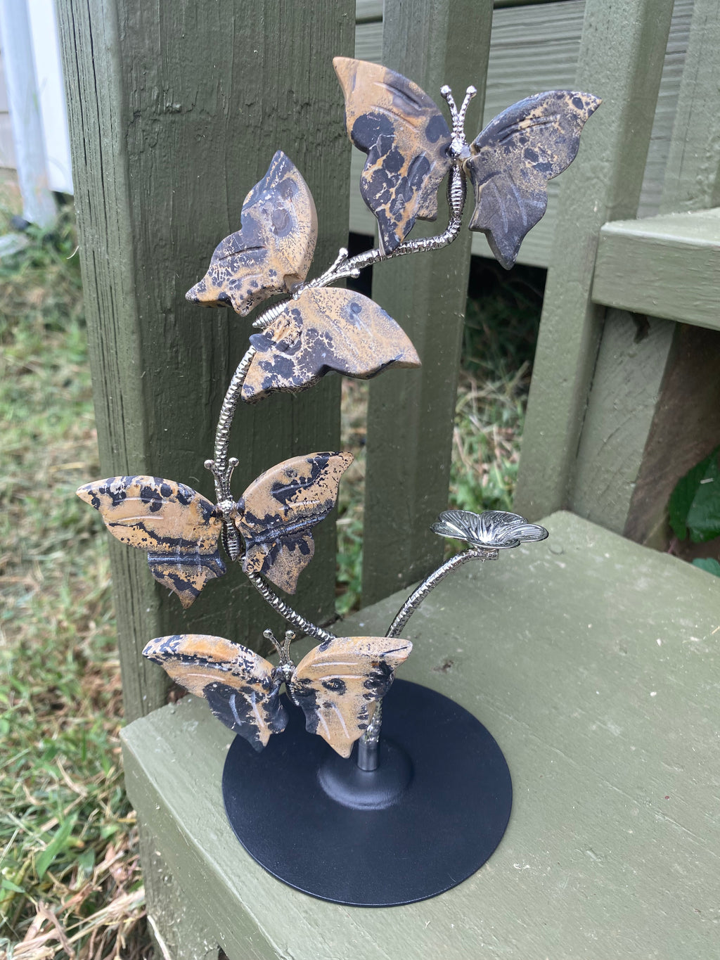 Picture Jasper Butterfly Sphere Stand