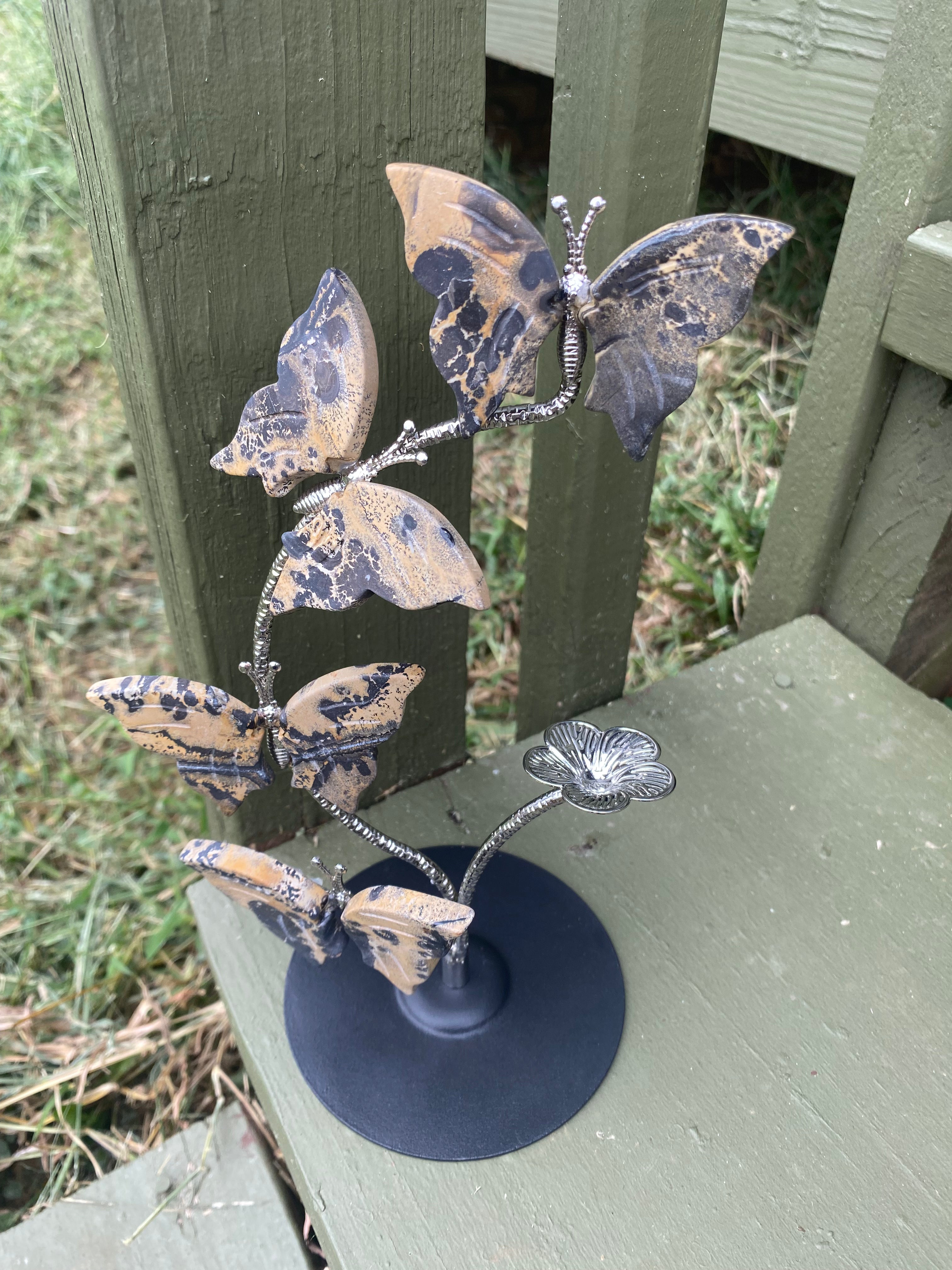Picture Jasper Butterfly Sphere Stand