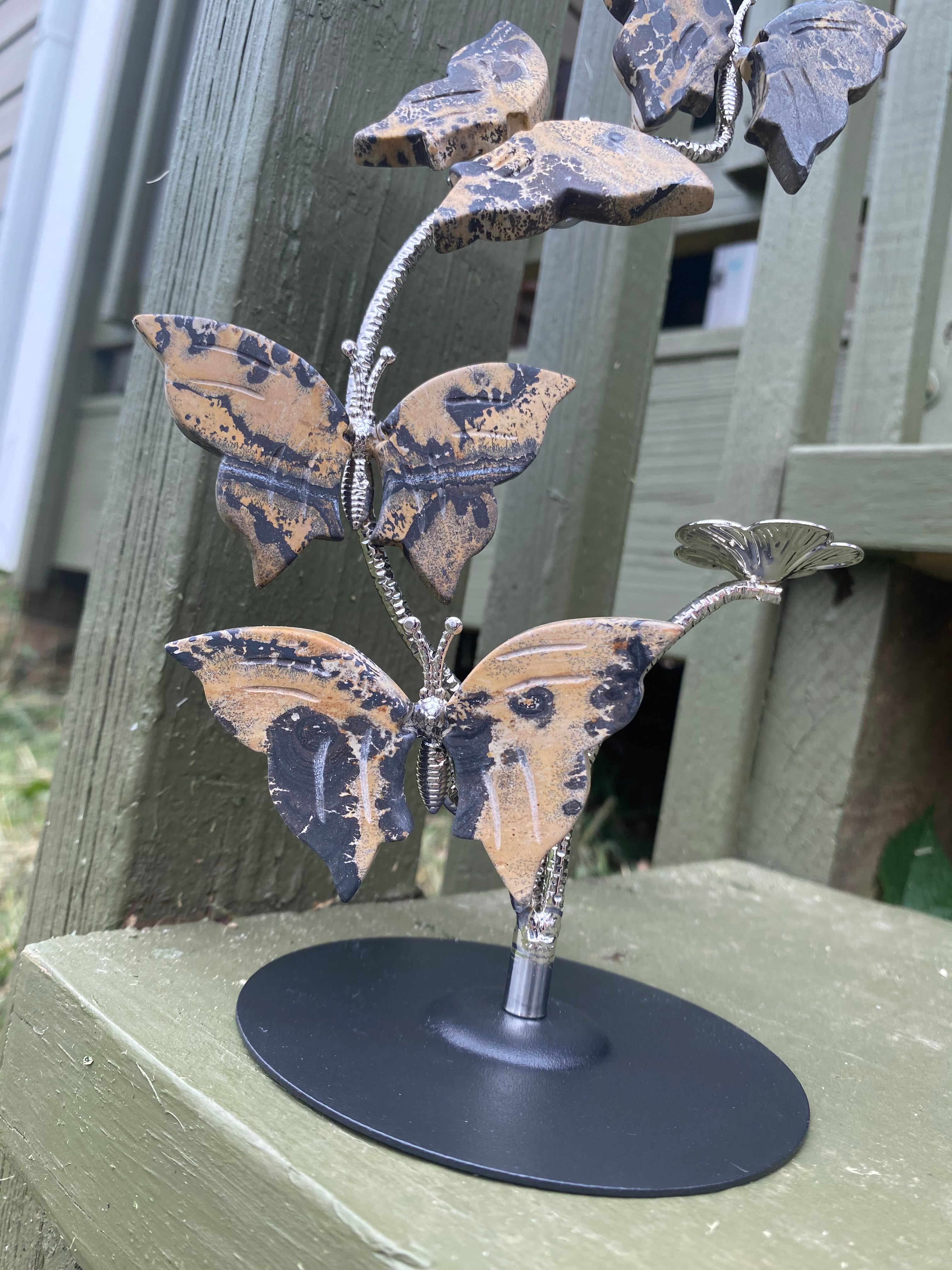 Picture Jasper Butterfly Sphere Stand