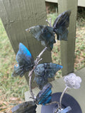 Labradorite Butterfly Sphere Stand