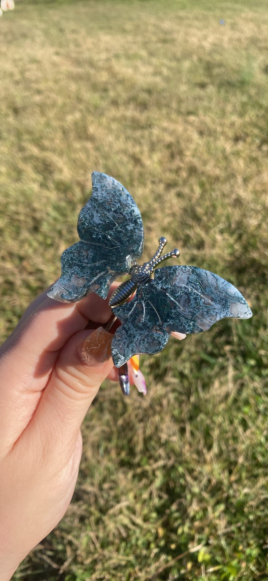 Moss Agate Butterfly