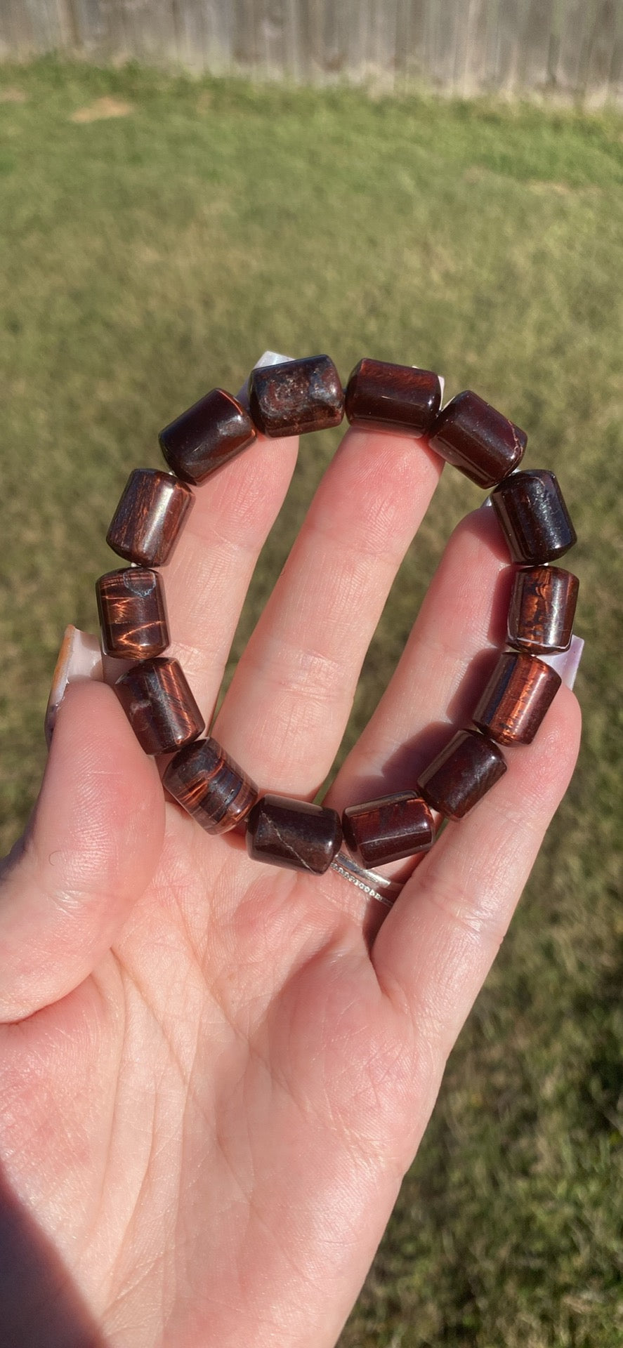 Red Tiger's Eye Barrel Bracelet
