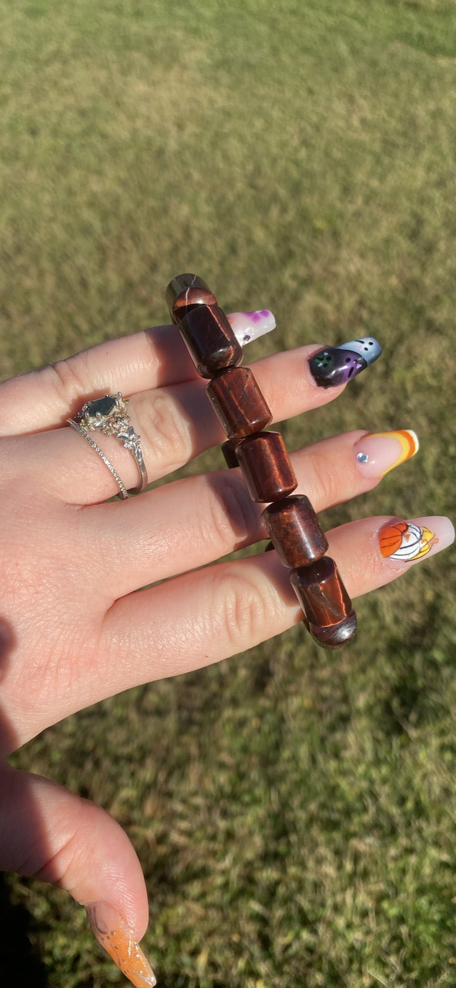 Red Tiger's Eye Barrel Bracelet