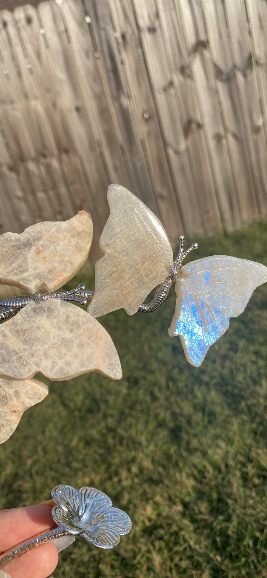 Moonstone Butterfly Sphere Stand